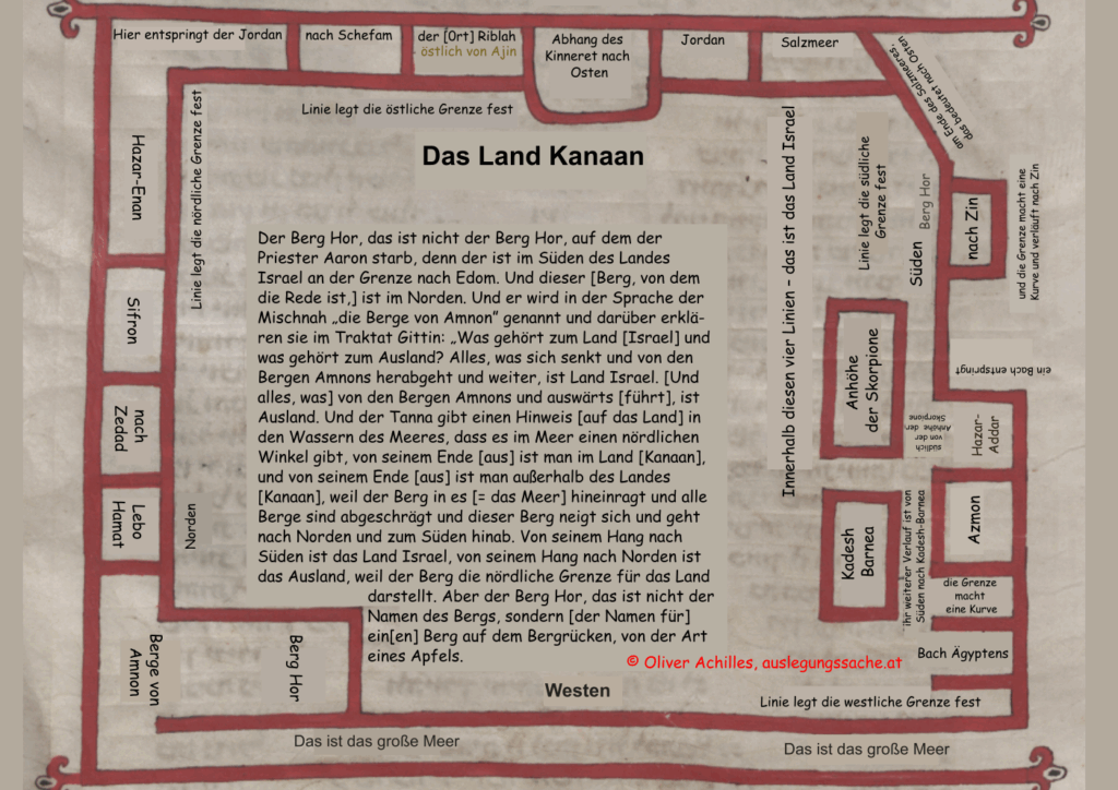 Transkription München, Bayerische Staatsbibliothek -- Cod.hebr. 5(1) Kanaan Karte